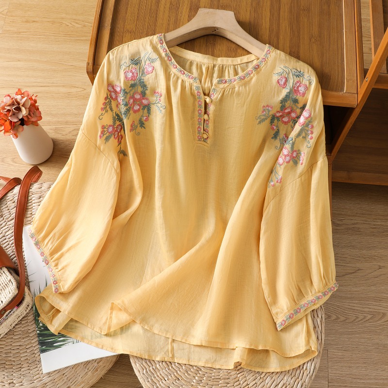 Chinese Style Women's Clothing - огляд і ціна Embroidery Cotton Shirt