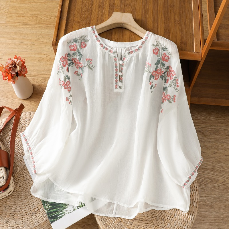 Chinese Style Women's Clothing - огляд і ціна Embroidery Cotton Shirt
