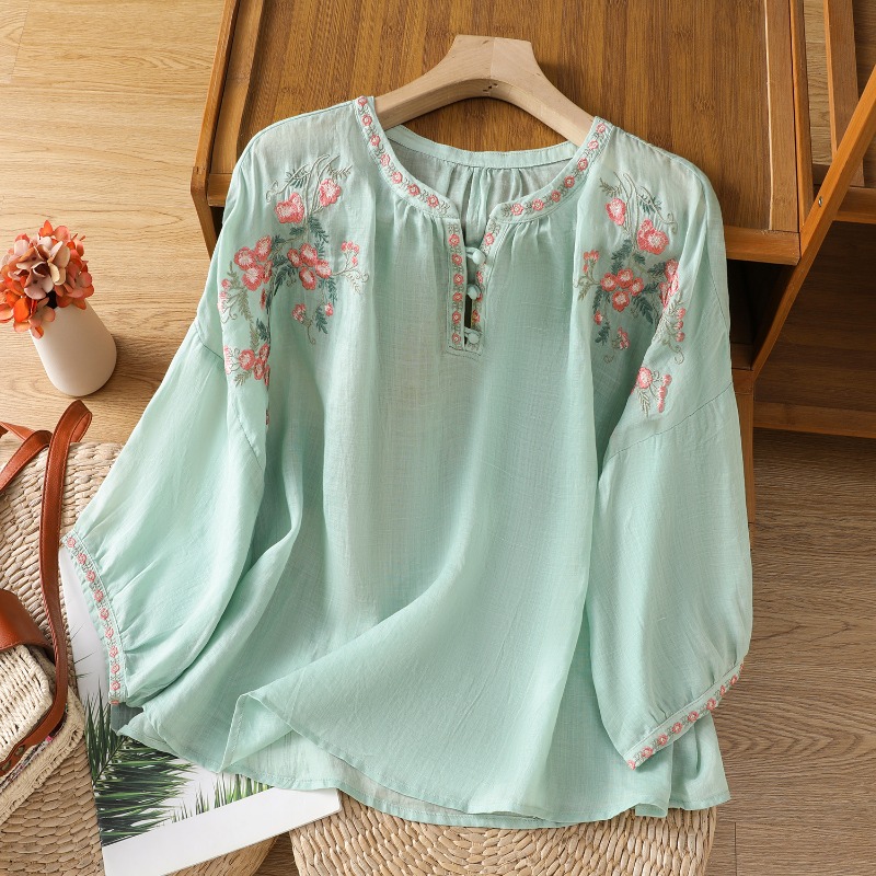 Chinese Style Women's Clothing - огляд і ціна Embroidery Cotton Shirt