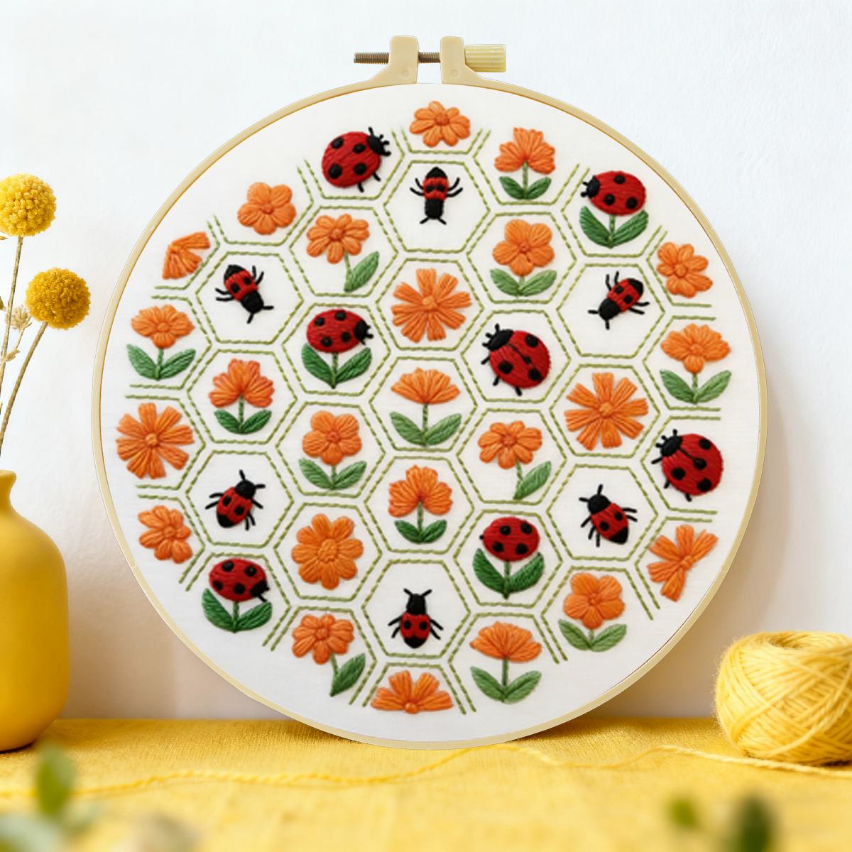 1pc 20X20CM/15X15CM 7.87/6.3in - огляд і ціна Embroidery Lady Bug