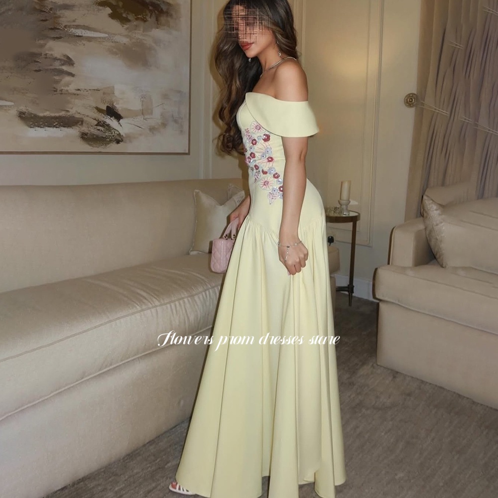 Flowers Yellow Prom Dress with - огляд і ціна Embroidery Yellow Dress