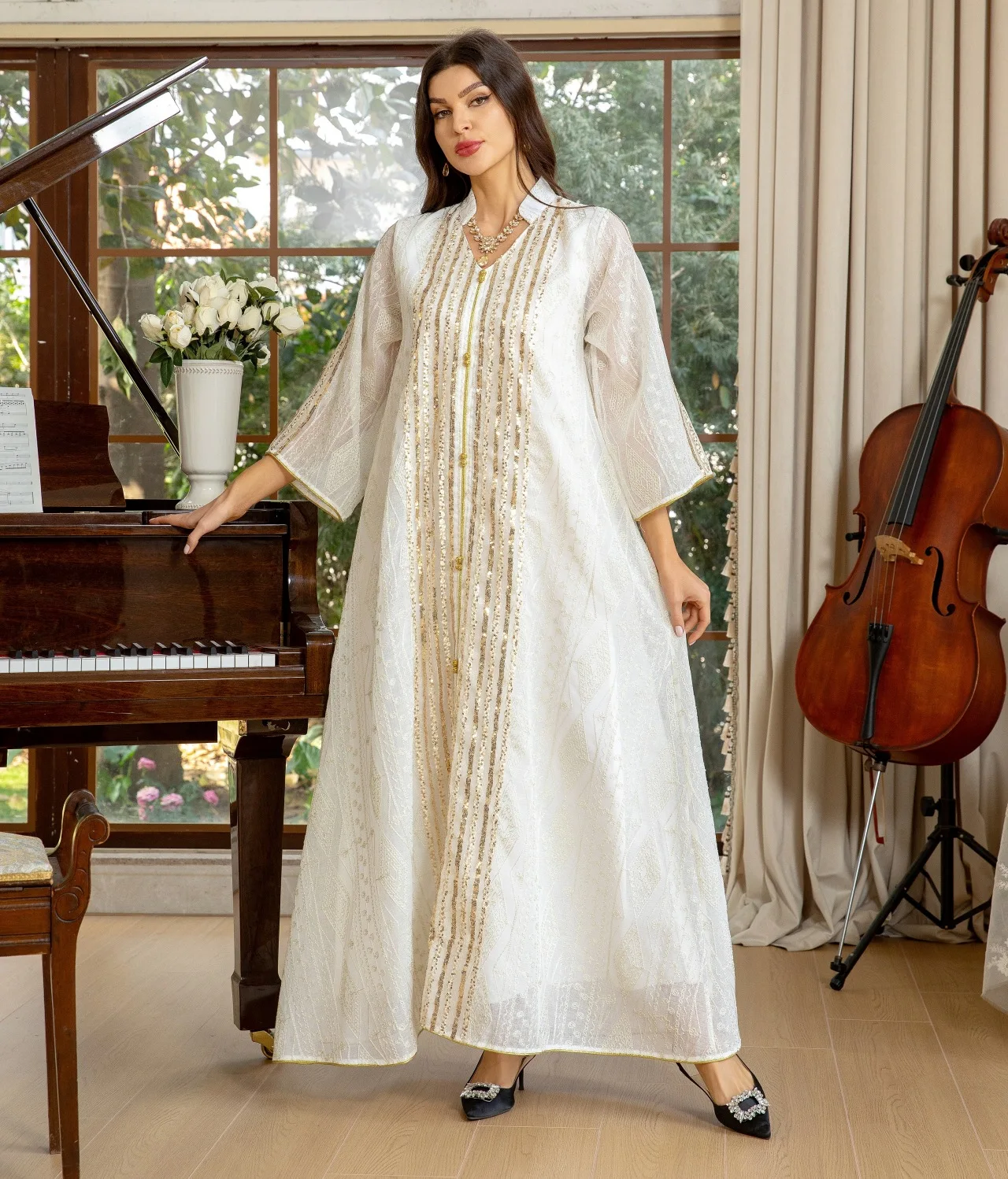 Eid Abaya Embroidery Sequin Me - огляд і ціна Embroidery Kebaya