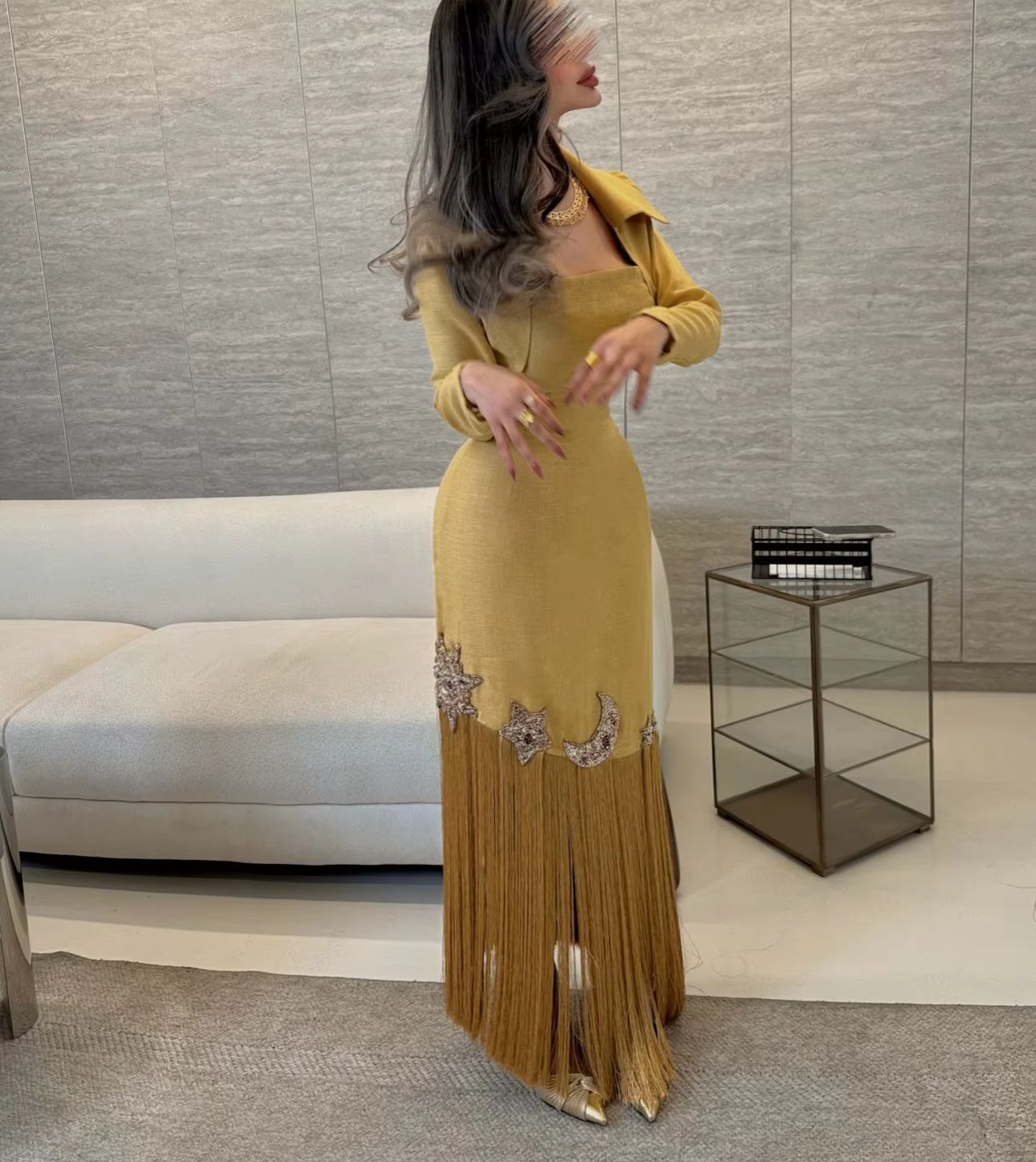 Customized Elegant Evening Dre - огляд і ціна Embroidery Yellow Dress